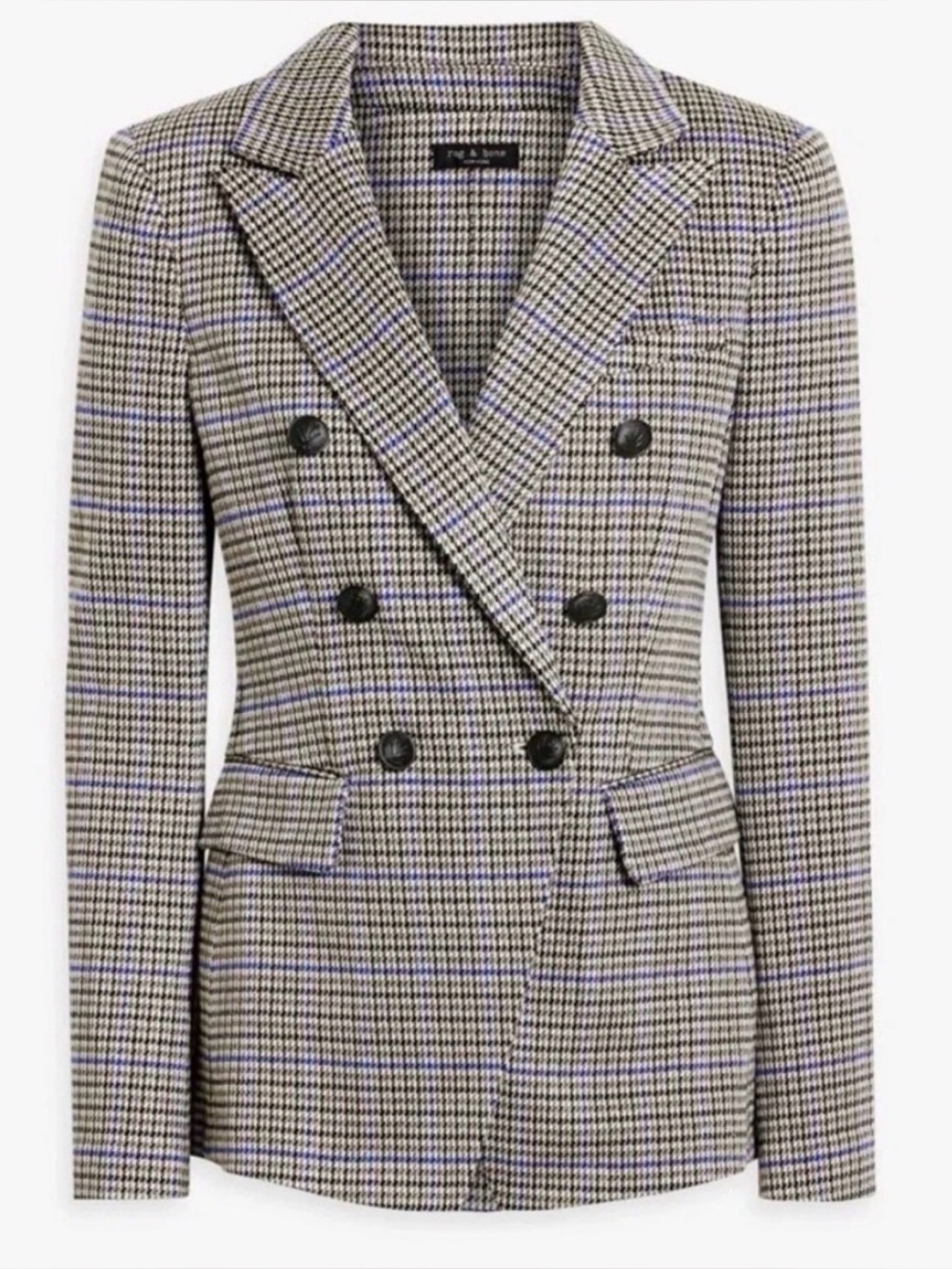 *Rag & Bone Preston Houndstooth Windowpane Double Breasted Blazer Sz 8